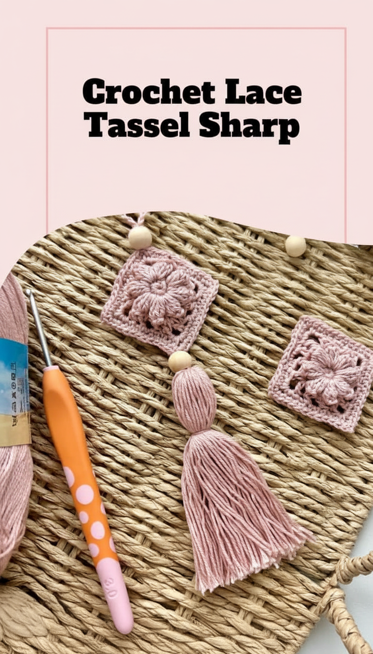 Crochet Lace Tassel Charm Strap