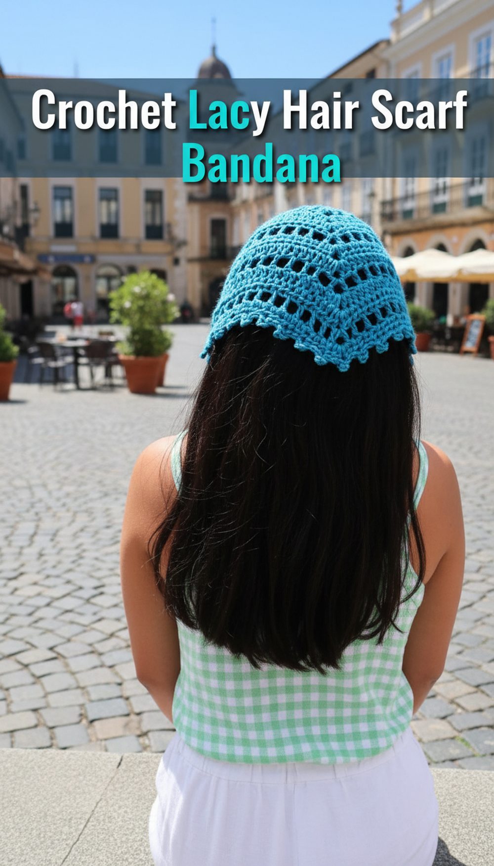 Crochet Lacy Hair Scarf Bandana