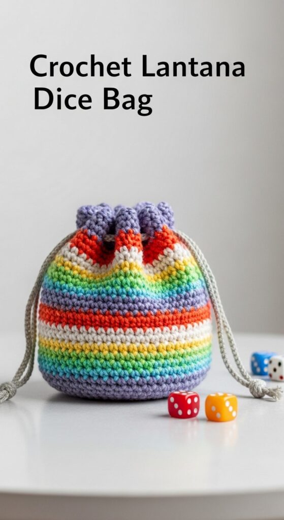 Crochet Lantana Dice Bag