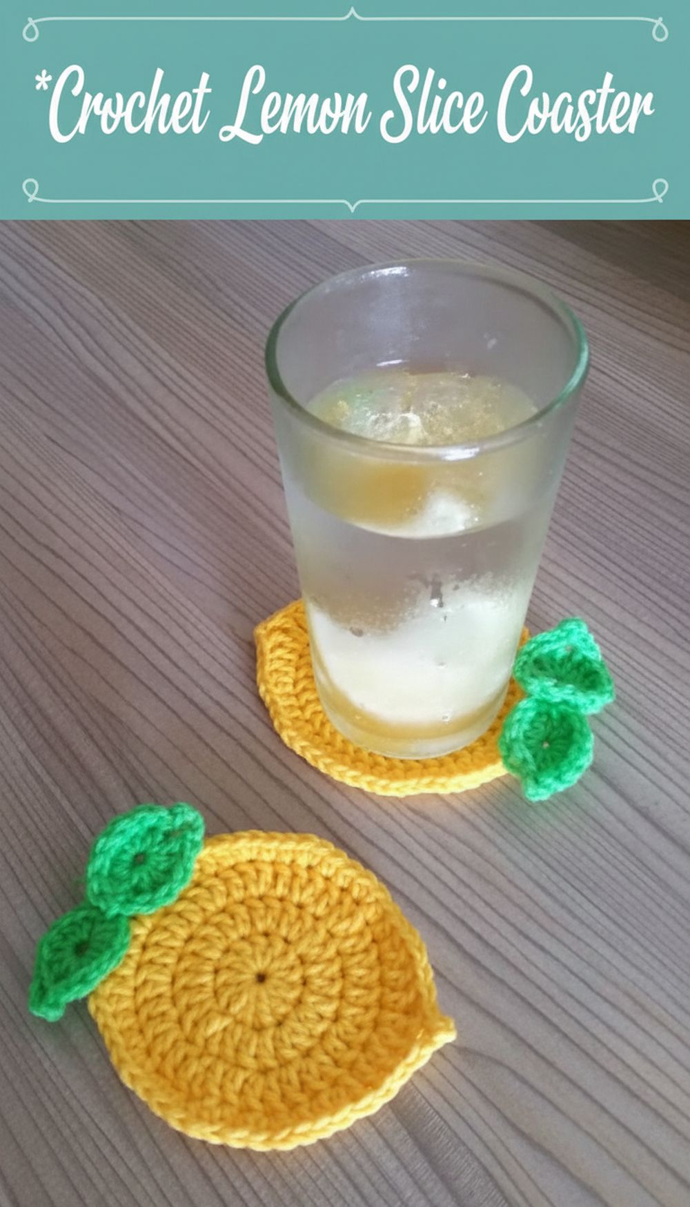 Crochet Lemon Slice Coaster