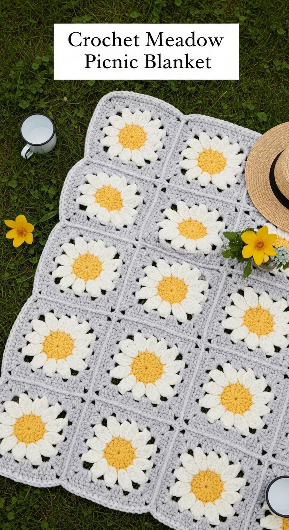 Crochet Meadow Picnic Blanket