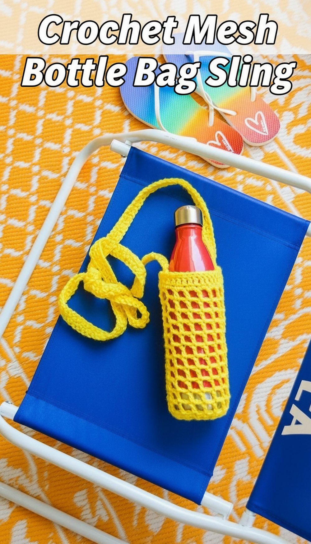 Crochet Mesh Bottle Bag Sling