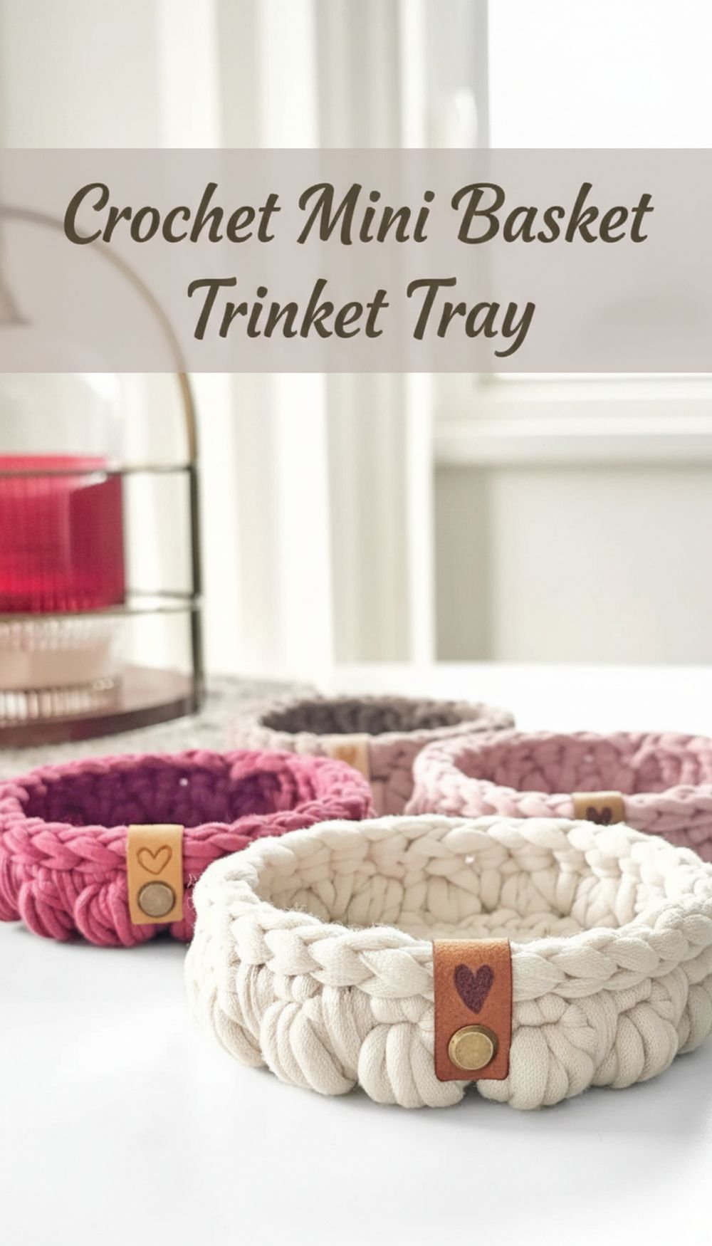 Crochet Mini Basket Trinket Tray