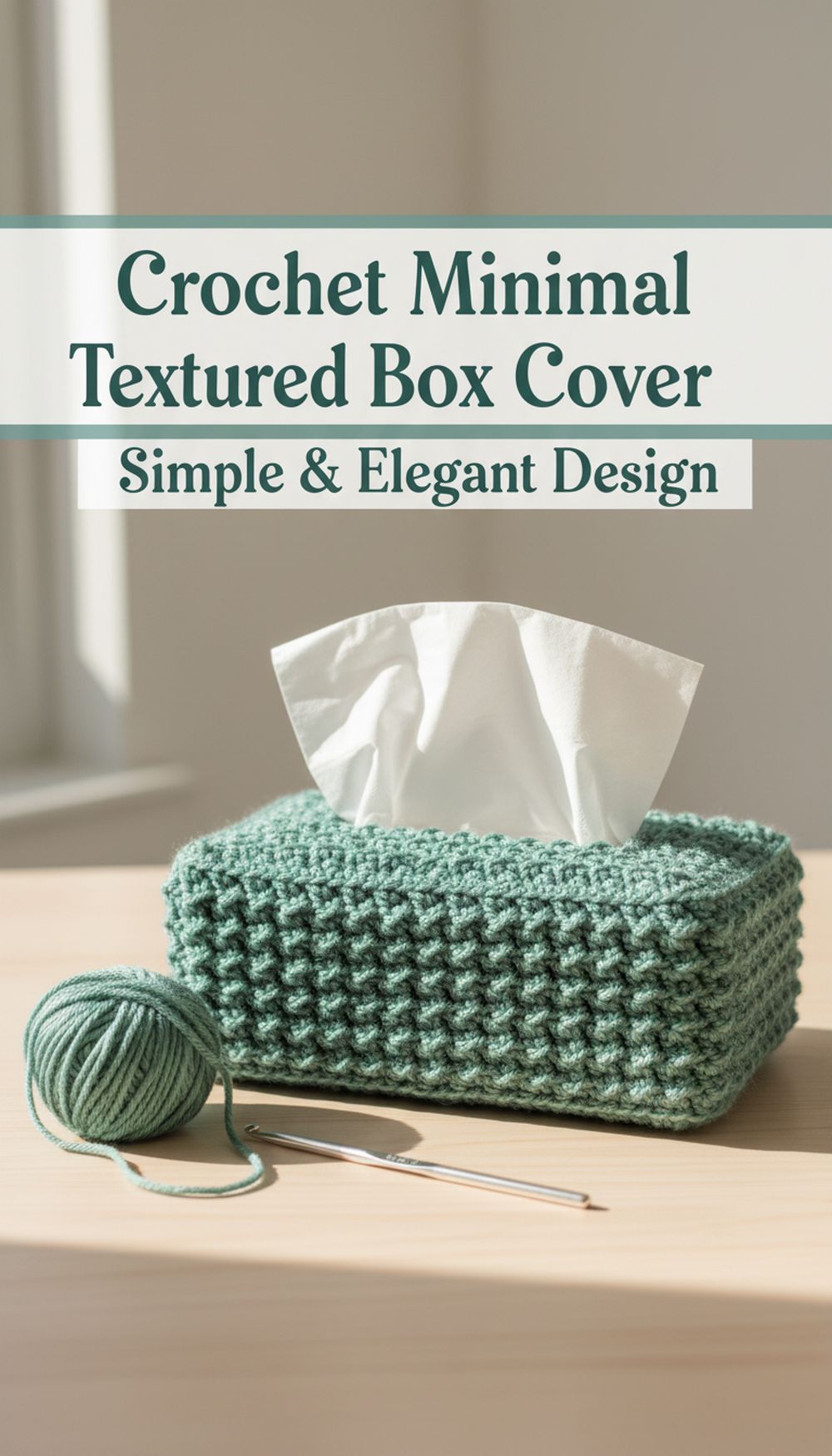 Crochet Minimal Textured Tissue Box Cover