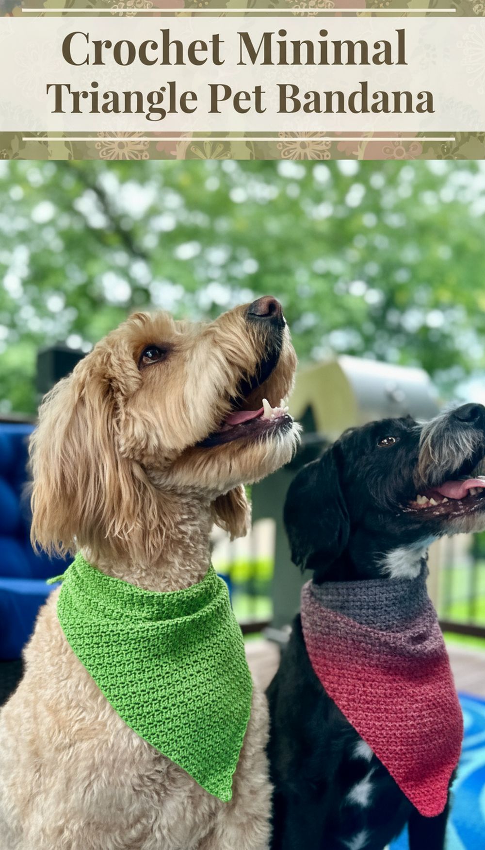 Crochet Minimal Triangle Pet Bandana