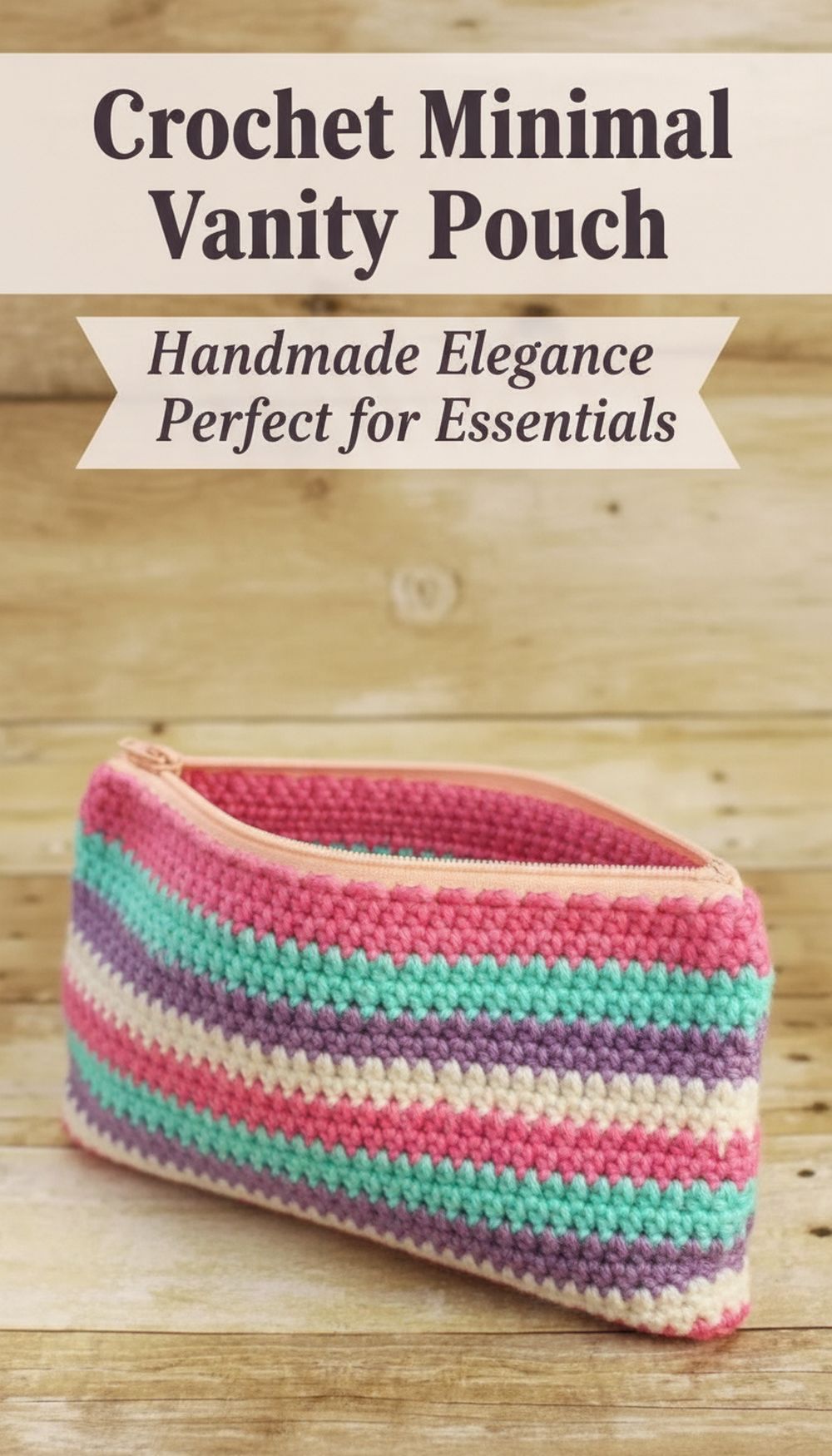 Crochet Minimal Zipper Vanity Pouch