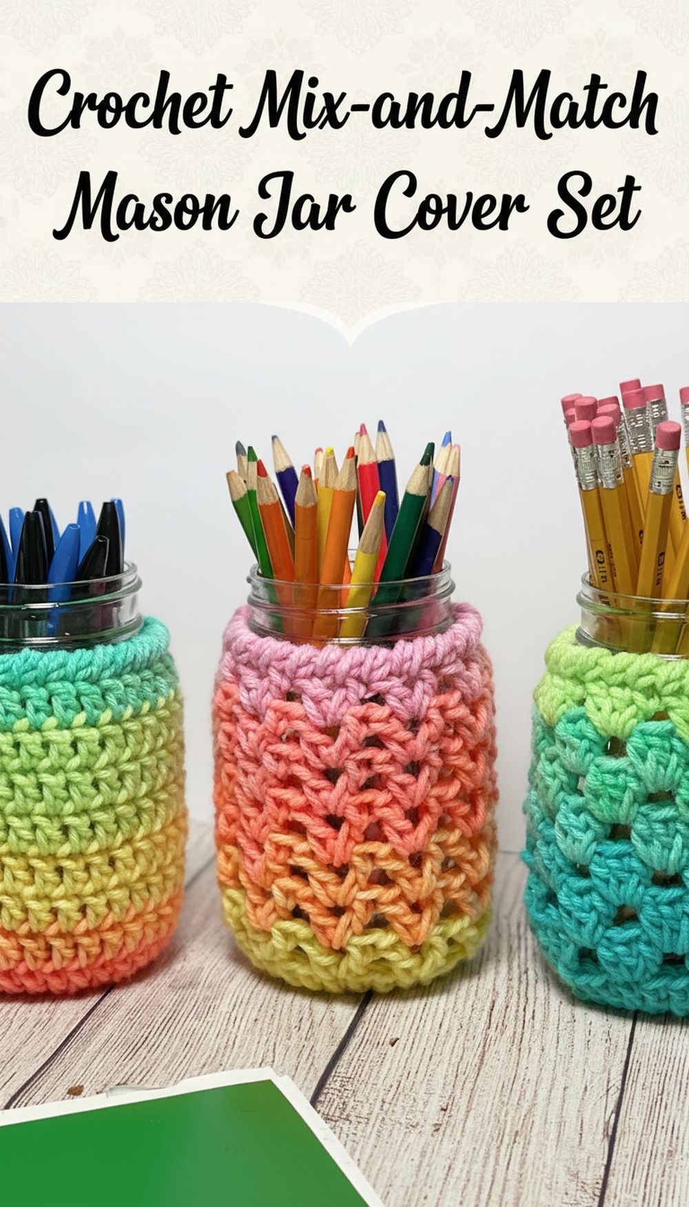 Crochet Mix-and-Match Mason Jar Cover Set