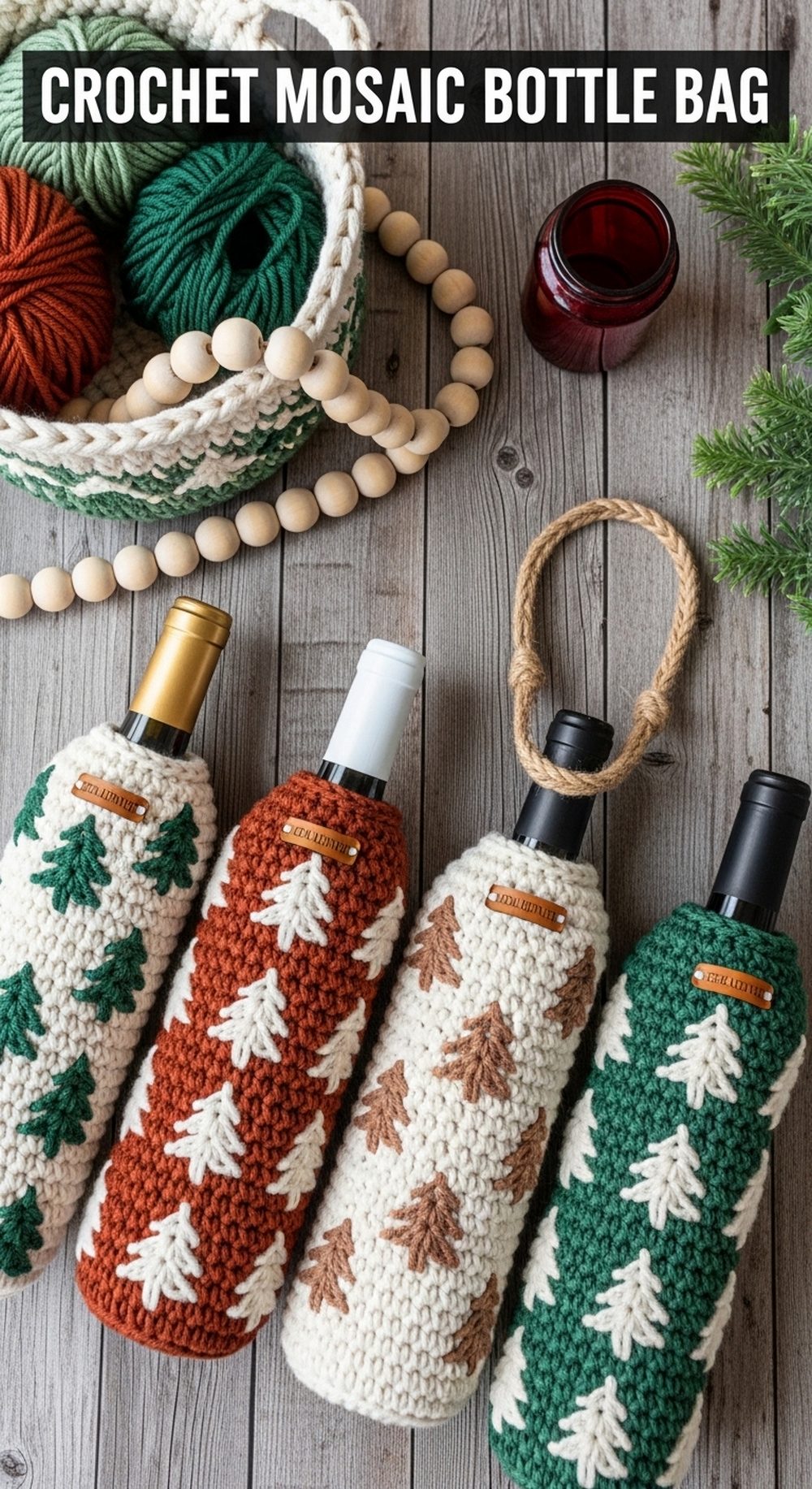 Crochet Mosaic Bottle Bag