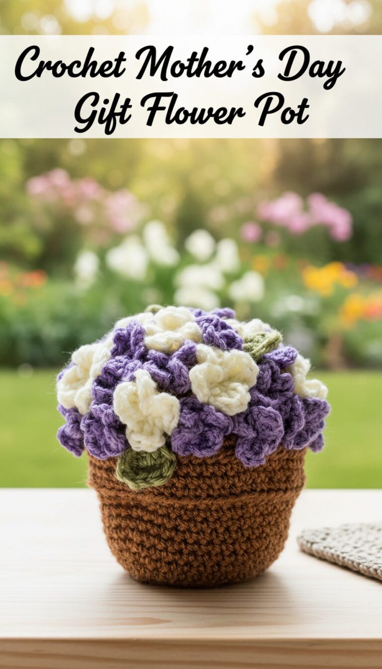 Crochet Mother’s Day Gift Flower Pot
