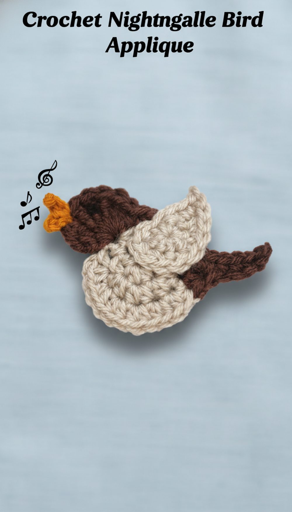 Crochet Nightingale Bird Applique