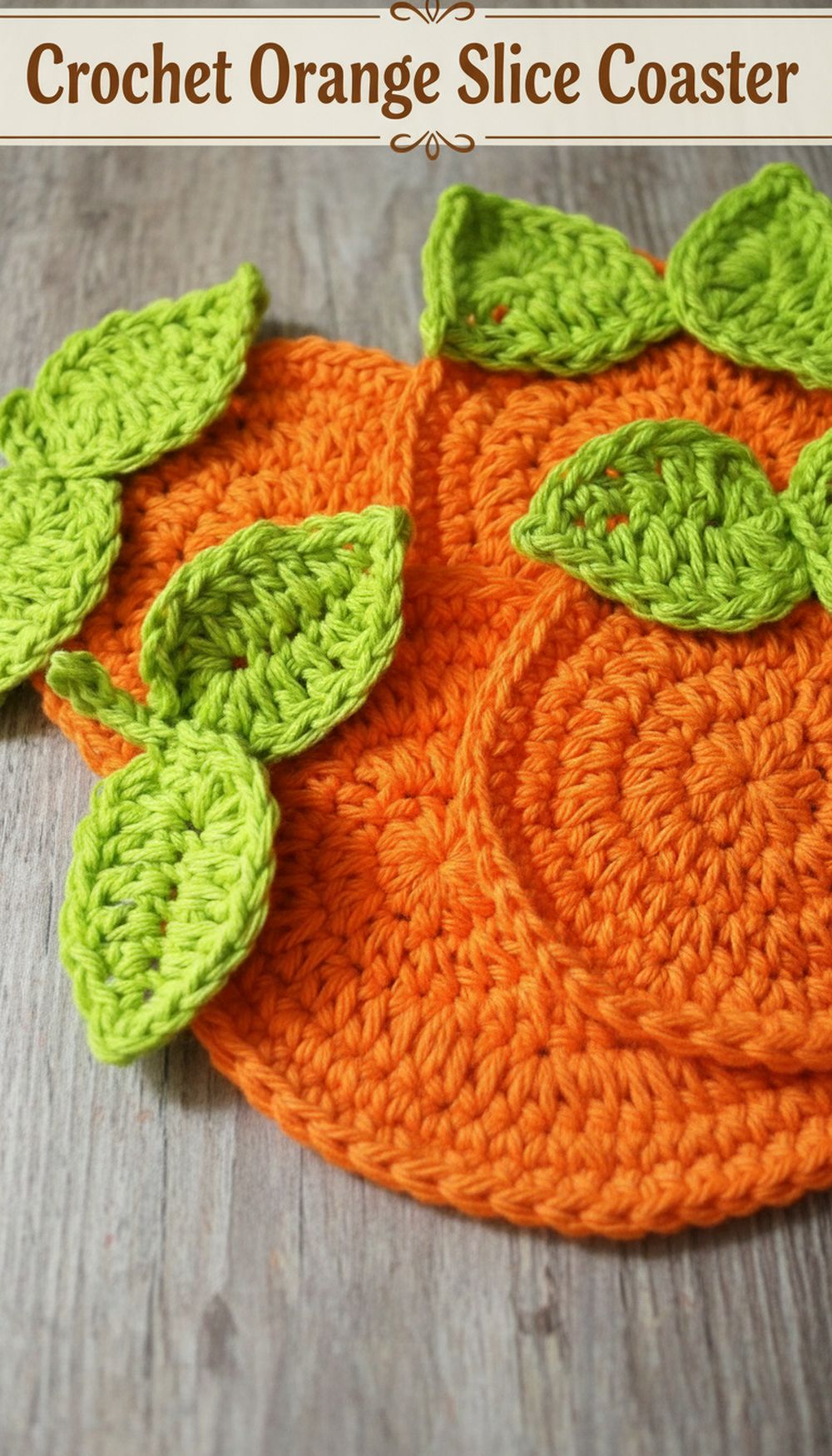 Crochet Orange Slice Coaster