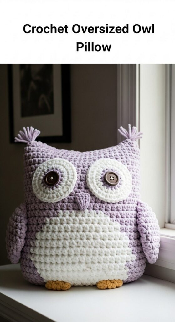 Crochet Oversized Owl Pillow