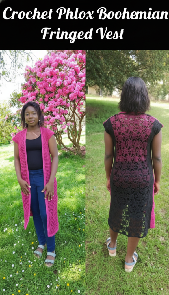 Crochet Phlox Bohemian Fringed Vest