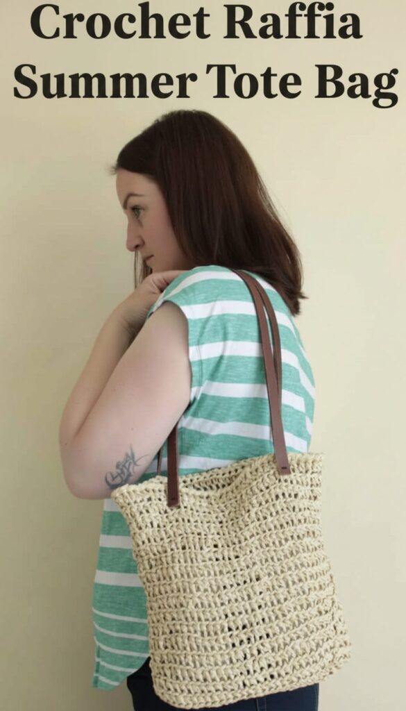 Crochet Raffia Summer Tote Bag