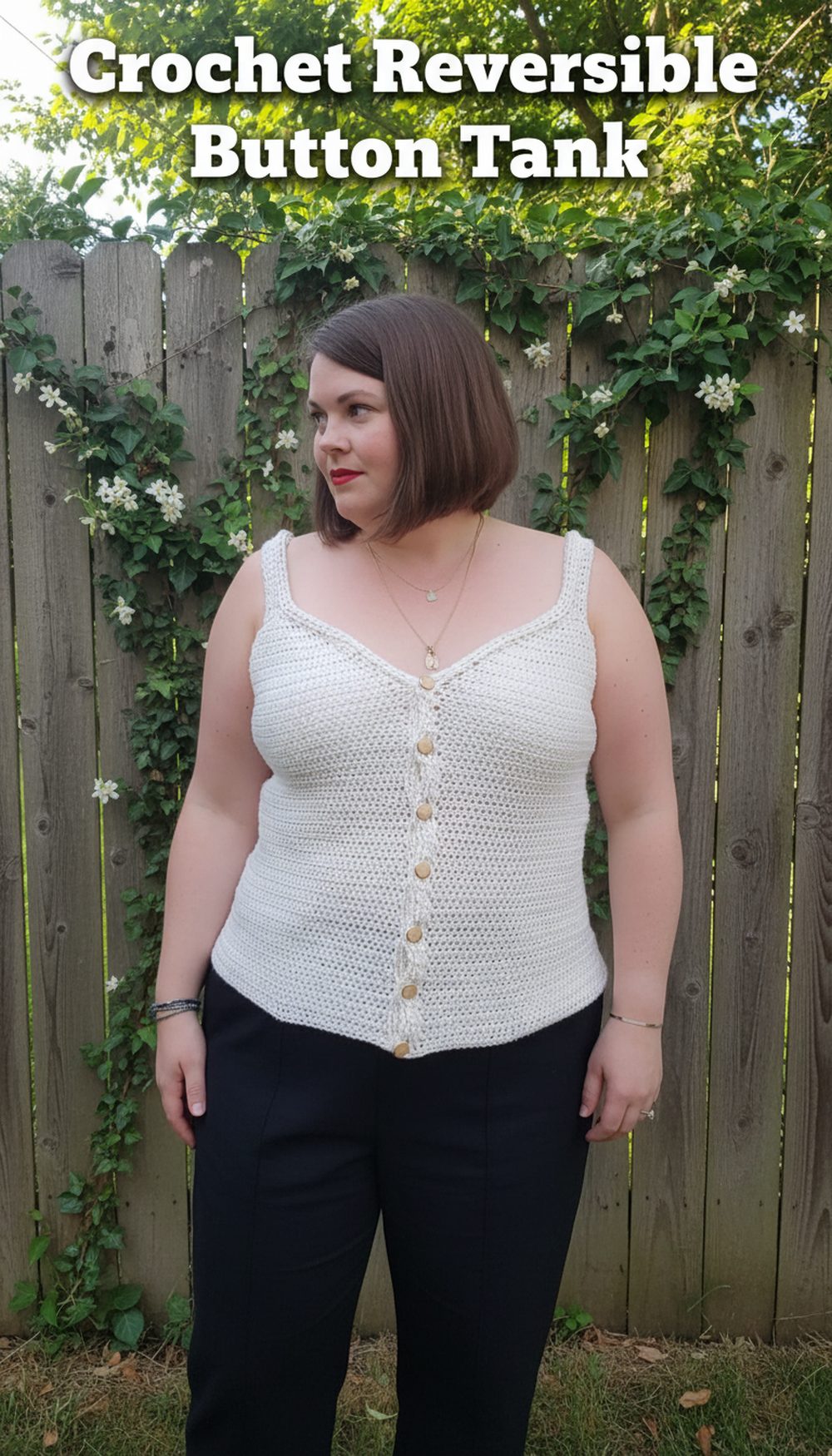 Crochet Reversible Button Tank