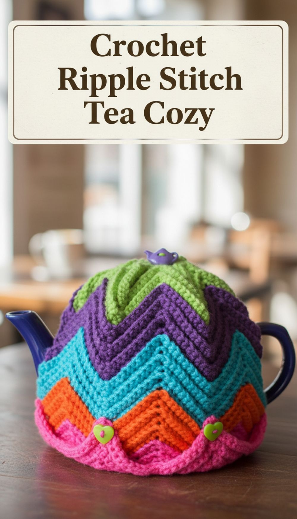 Crochet Ripple Stitch Tea Cozy
