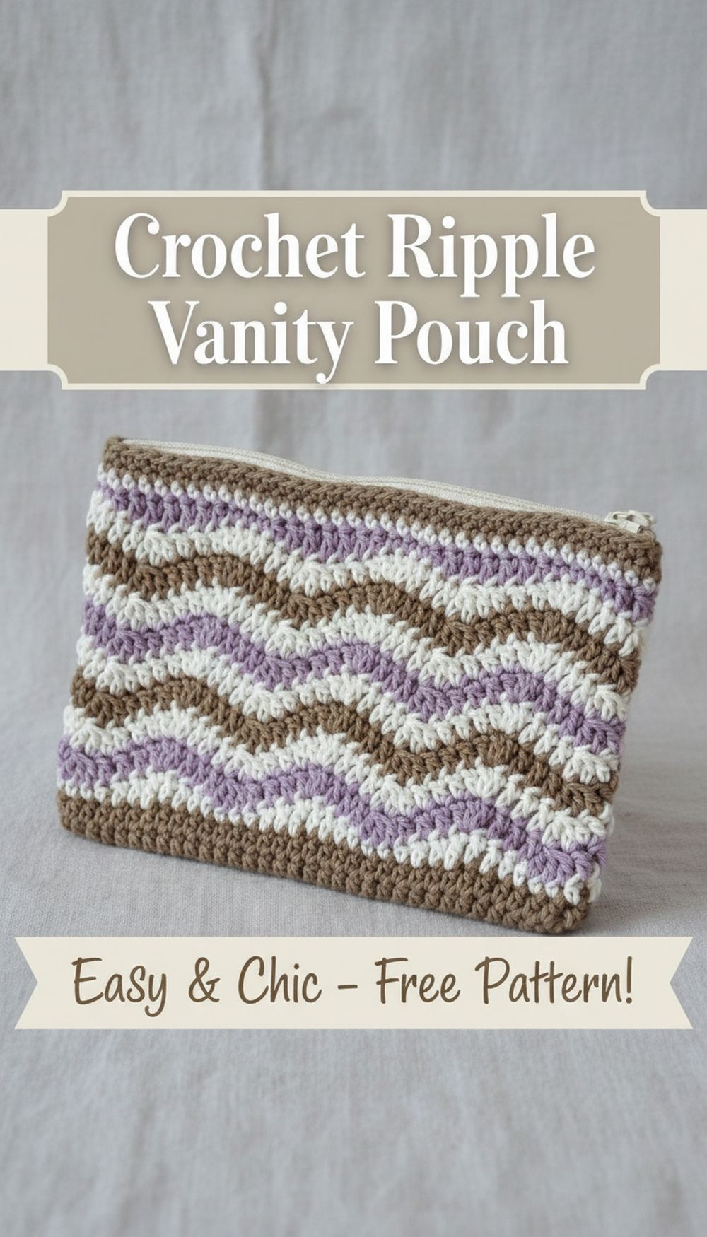 Crochet Ripple Vanity Pouch