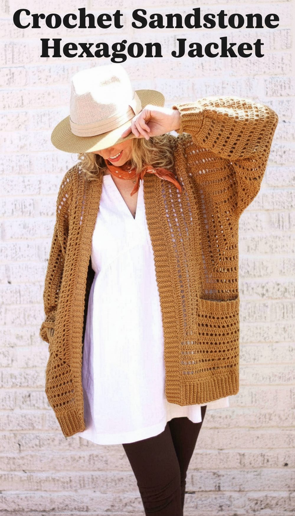 Crochet Sandstone Hexagon Jacket