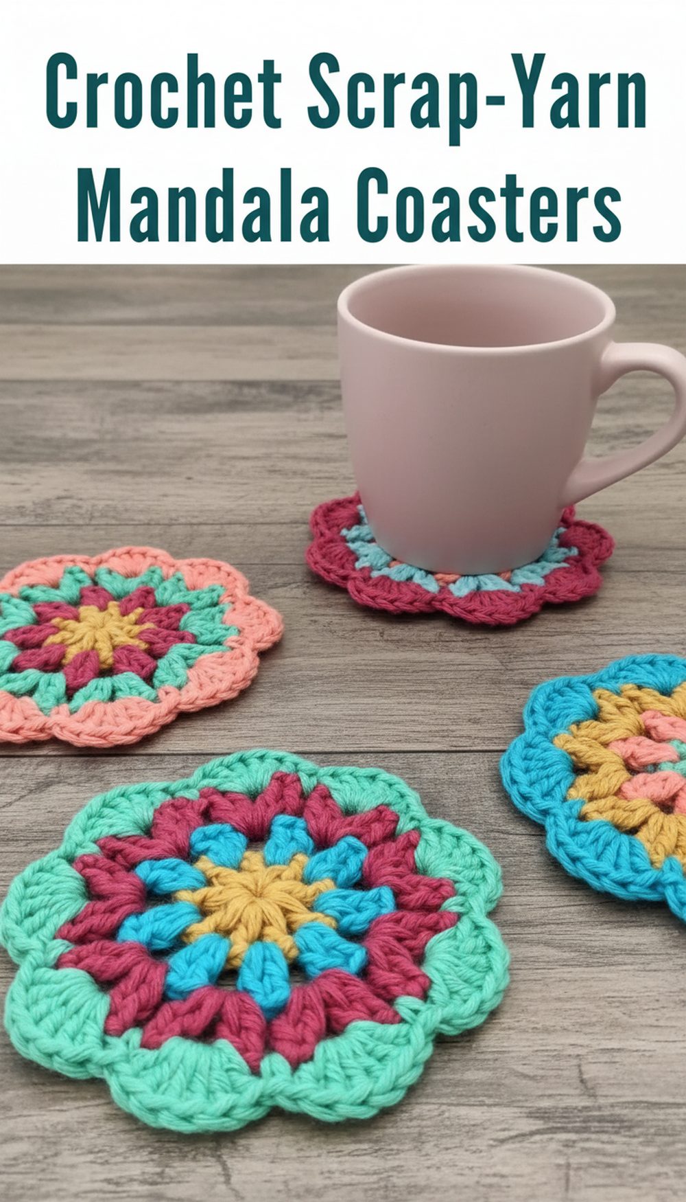 Crochet Scrap-Yarn Mandala Coasters