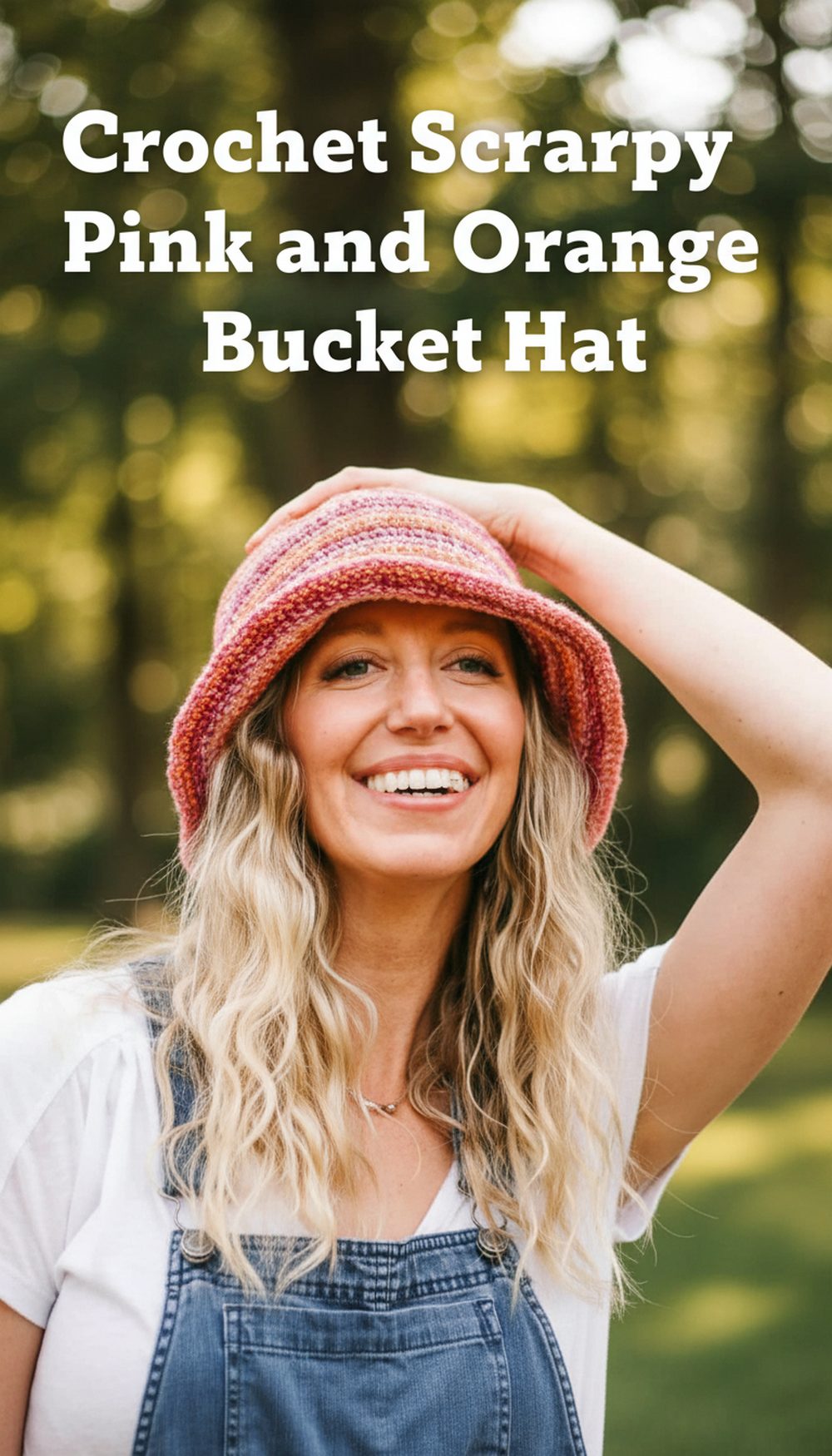 Crochet Scrappy Pink and Orange Bucket Hat