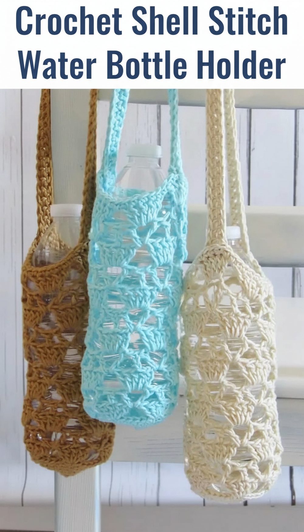 Crochet Shell Stitch Water Bottle Holder