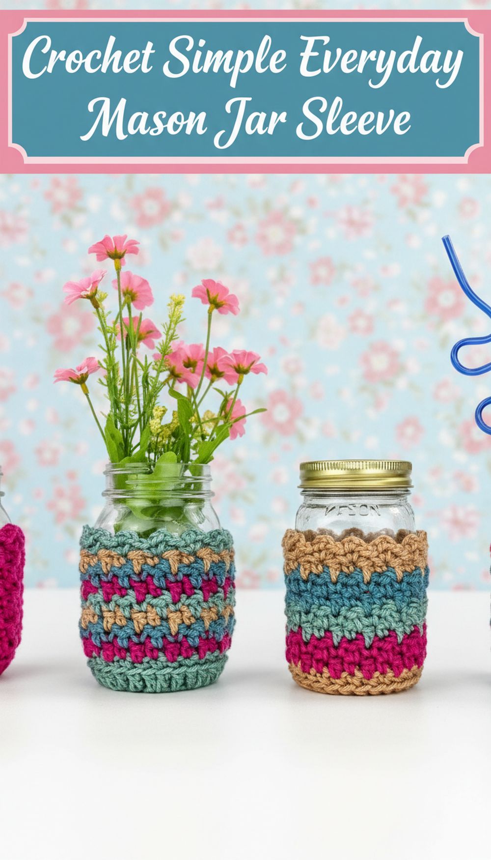 Crochet Simple Everyday Mason Jar Sleeve