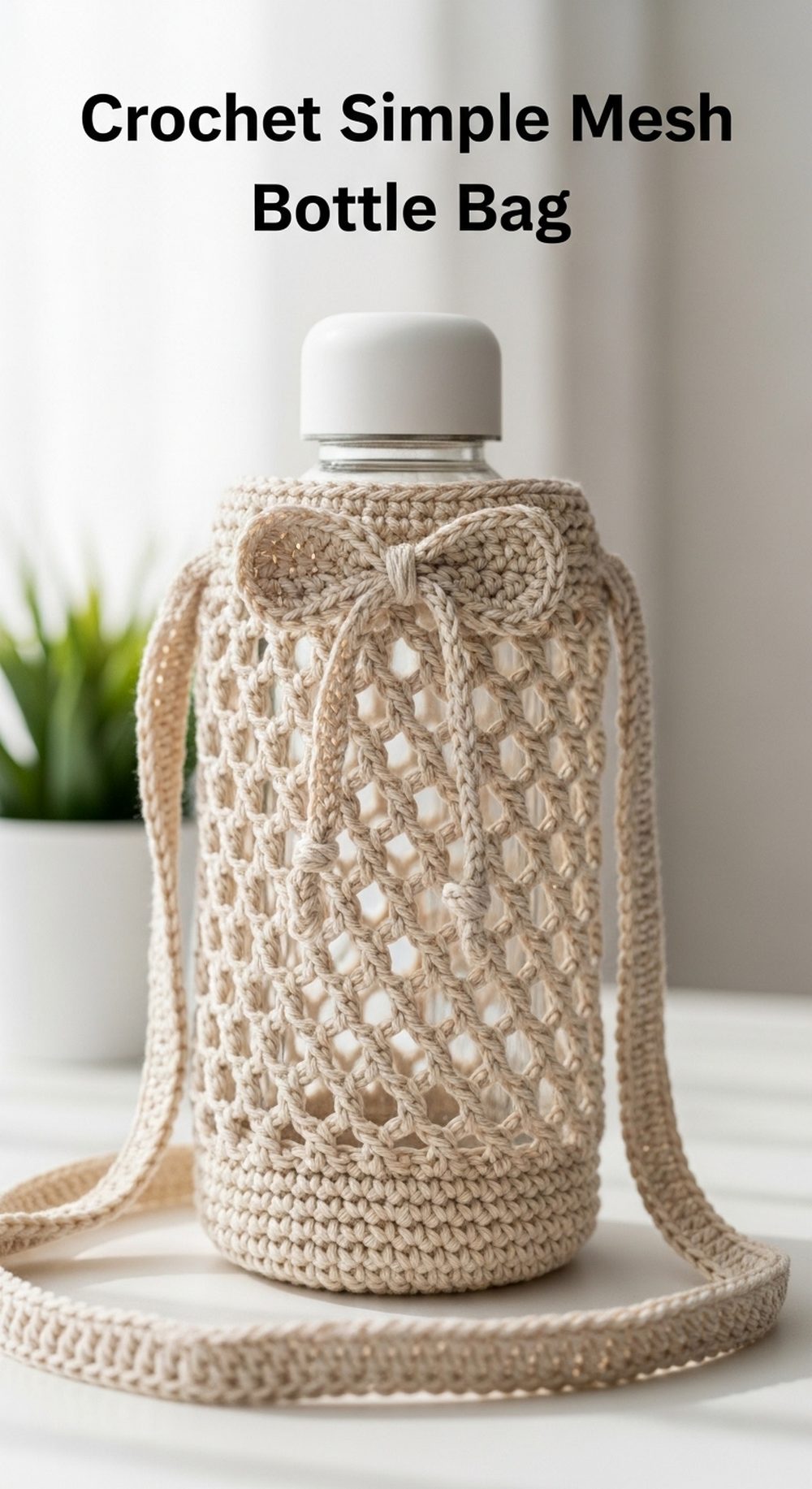 Crochet Simple Mesh Bottle Bag