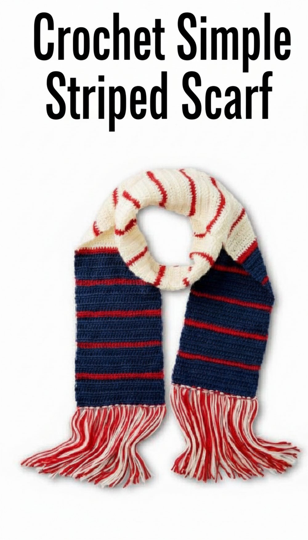 Crochet Simple Striped Scarf