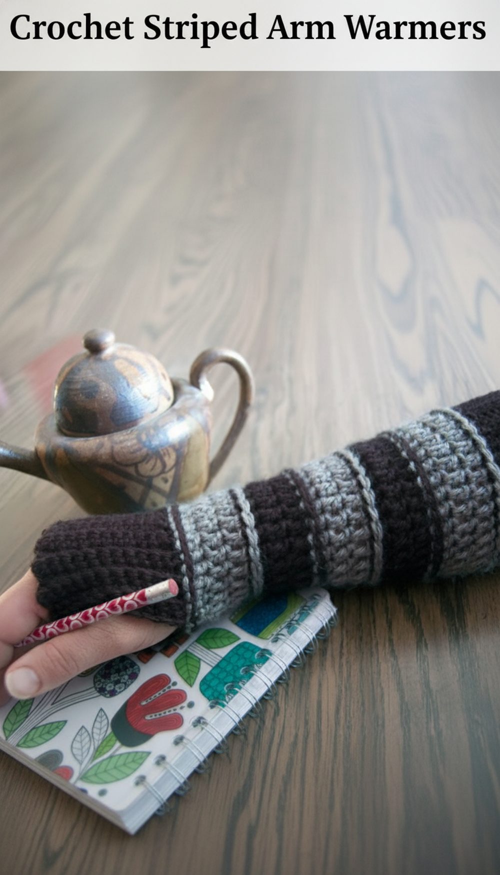 Crochet Striped Arm Warmers