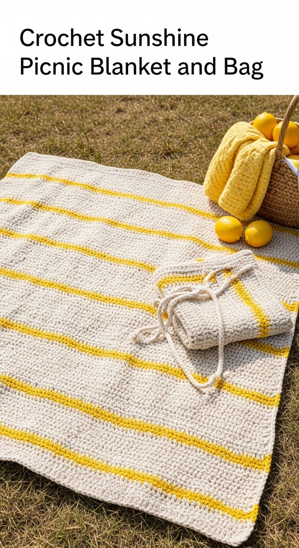Crochet Sunshine Picnic Blanket and Bag