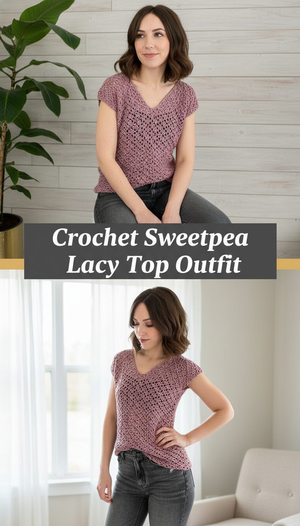 Crochet Sweetpea Lacy Top Outfit