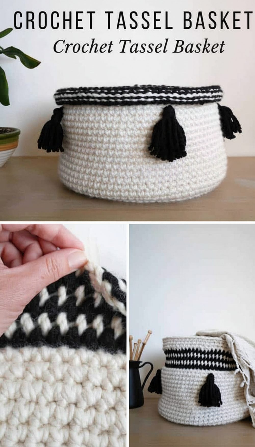 Crochet Tassel Basket
