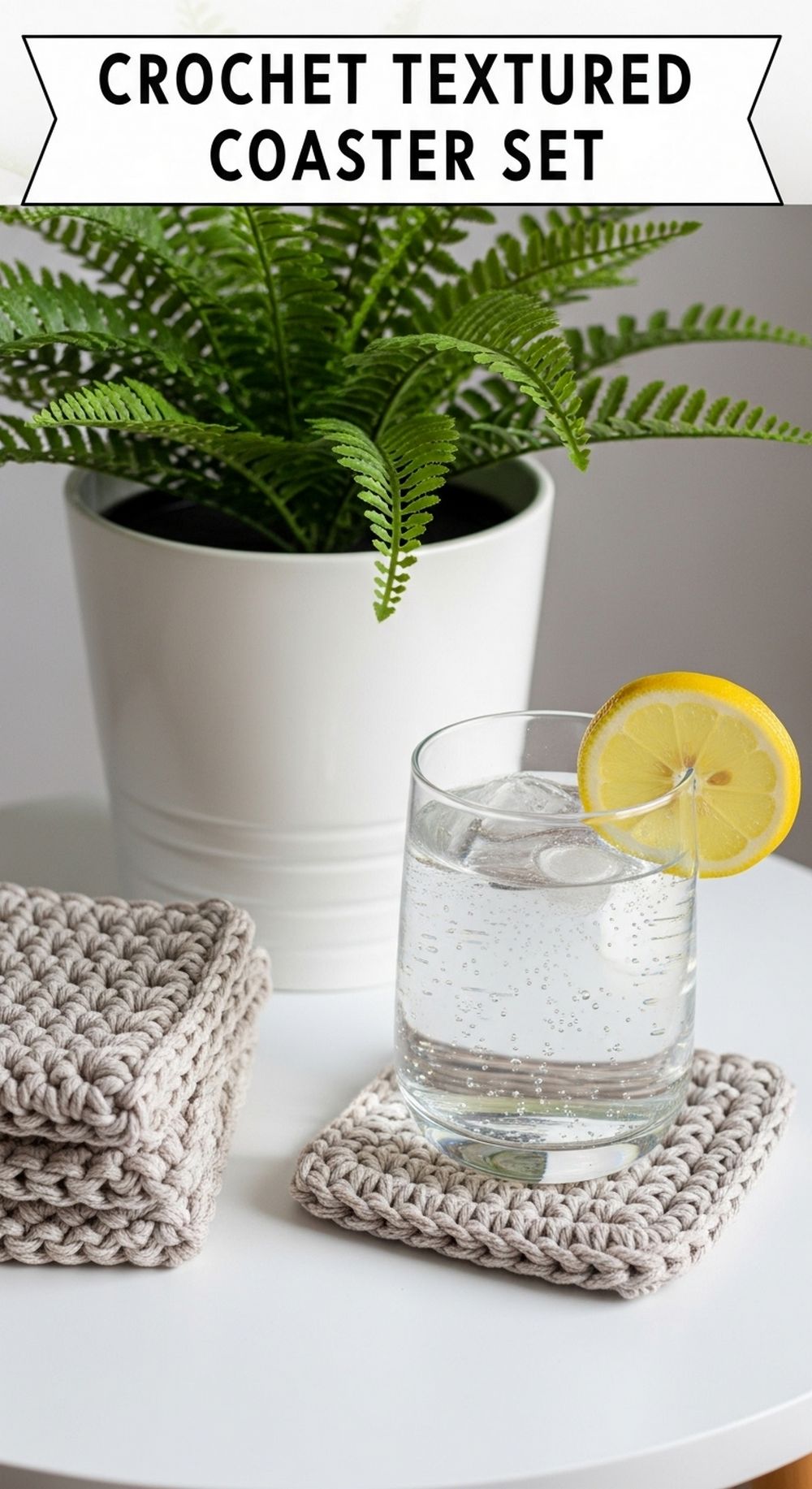 Crochet Textured Coaster Set