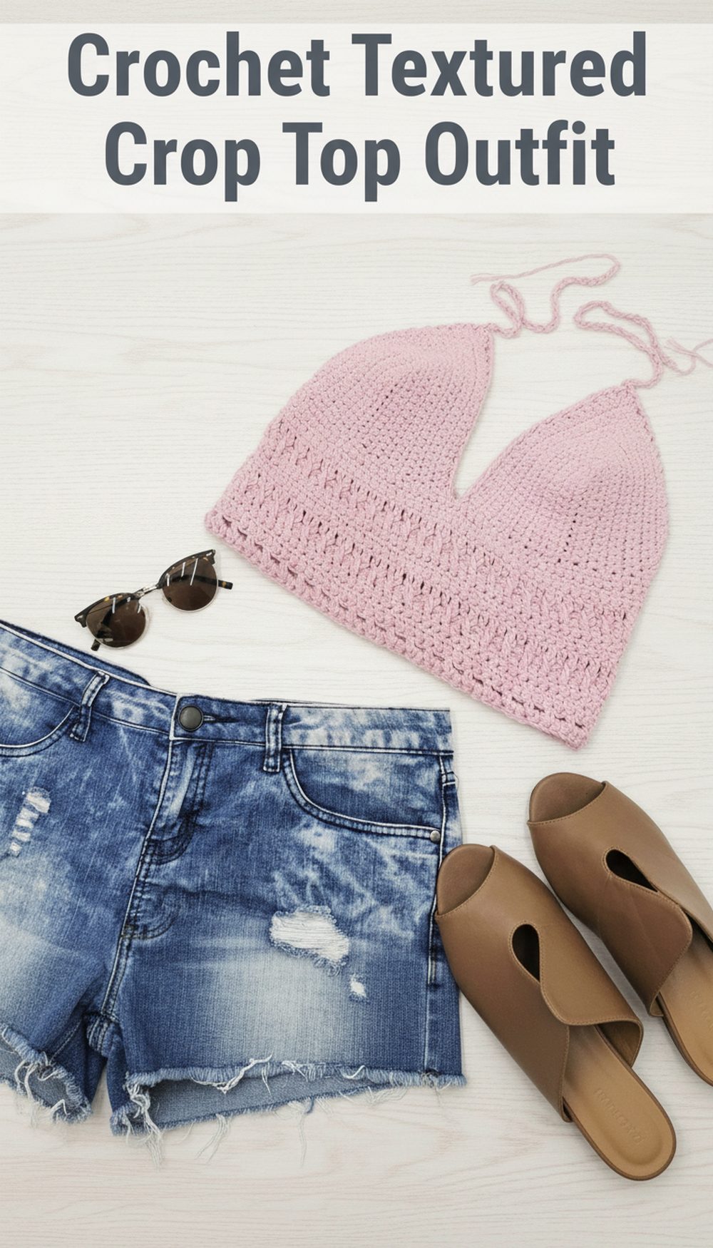 Crochet Textured Crop Top Outfit