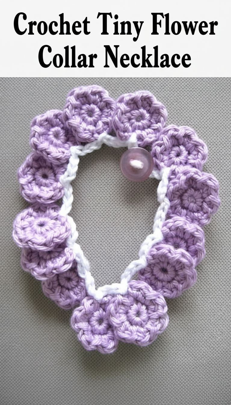 Crochet Tiny Flower Collar Necklace