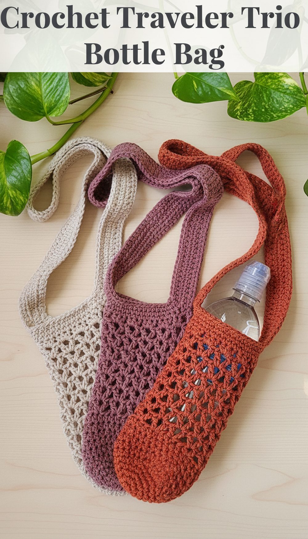Crochet Traveler Trio Bottle Bag