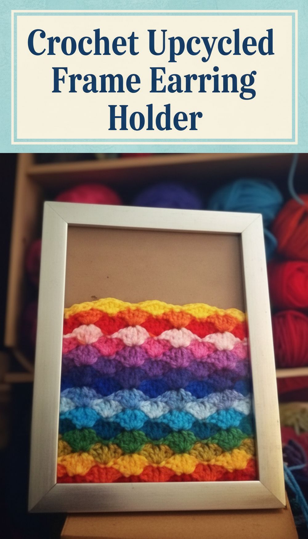 Crochet Upcycled Frame Earring Holder