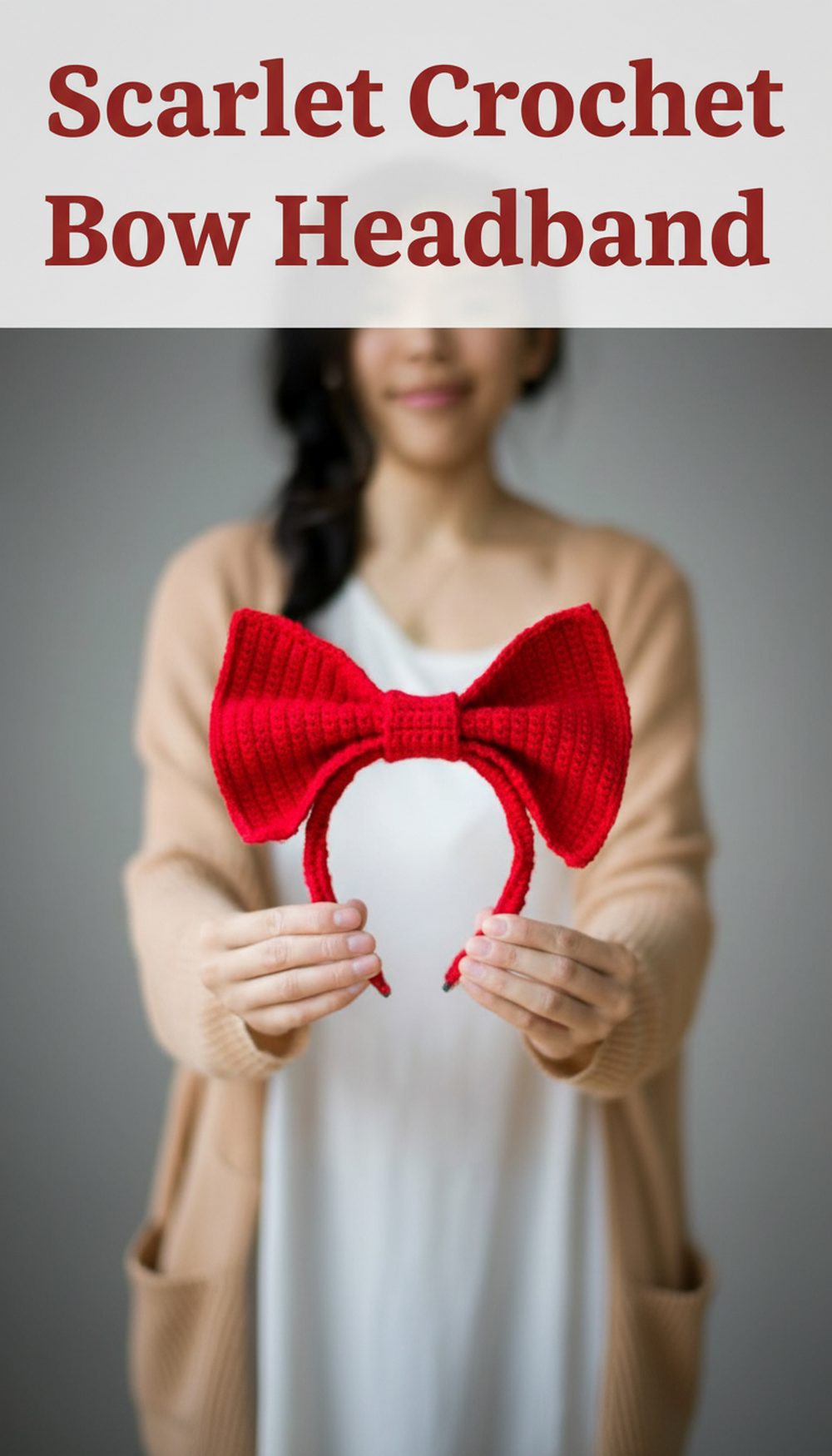 Scarlet Crochet Bow Headband