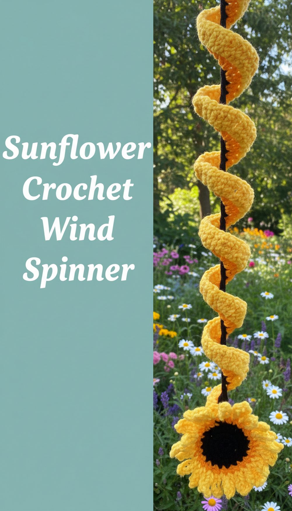 Sunflower Crochet Wind Spinner