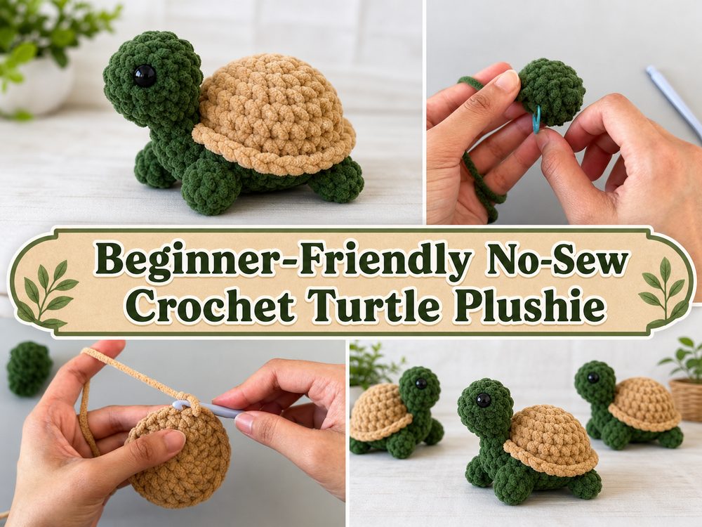 Beginner-Friendly No-Sew Crochet Turtle Plushie s