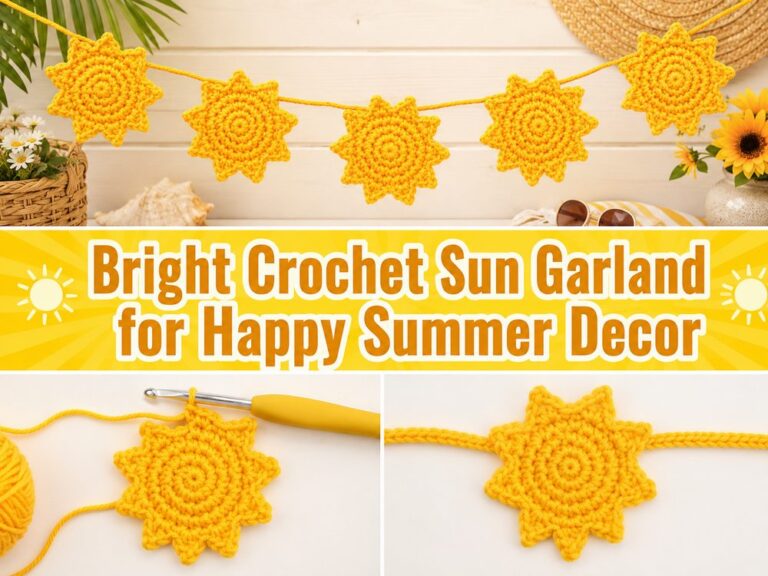 Bright Crochet Sun Garland for Happy Summer Decor s