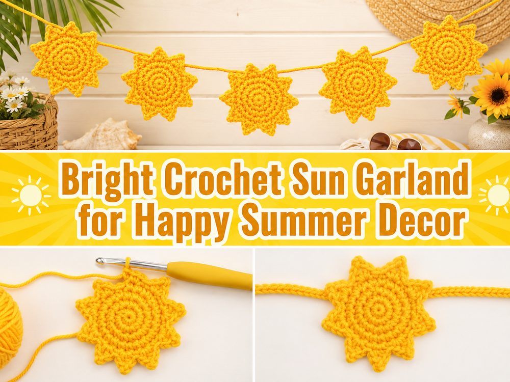 Bright Crochet Sun Garland for Happy Summer Decor s
