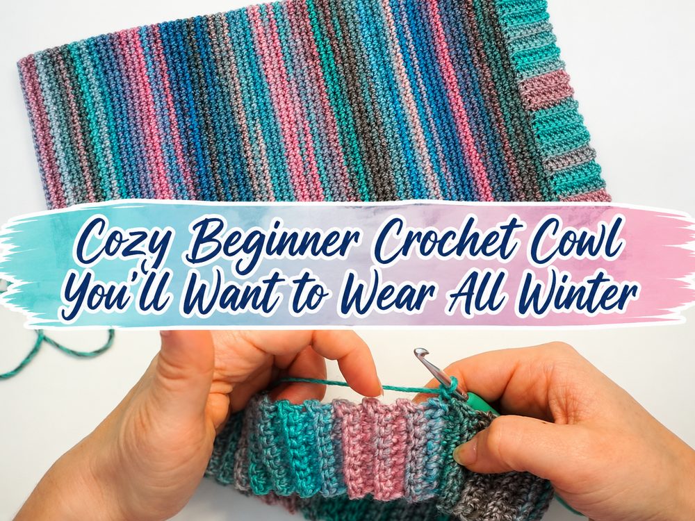 Cozy Beginner Crochet Cowl You’ll Want to Wear All Winter