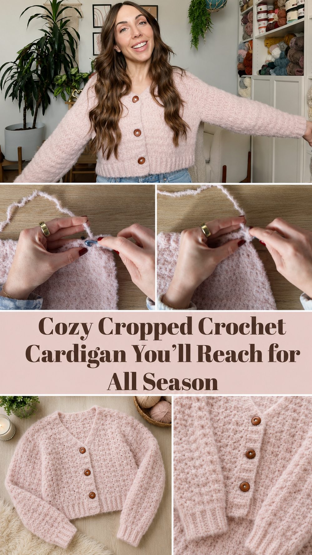 Cozy Cropped Crochet Cardigan You’ll Reach for All Season