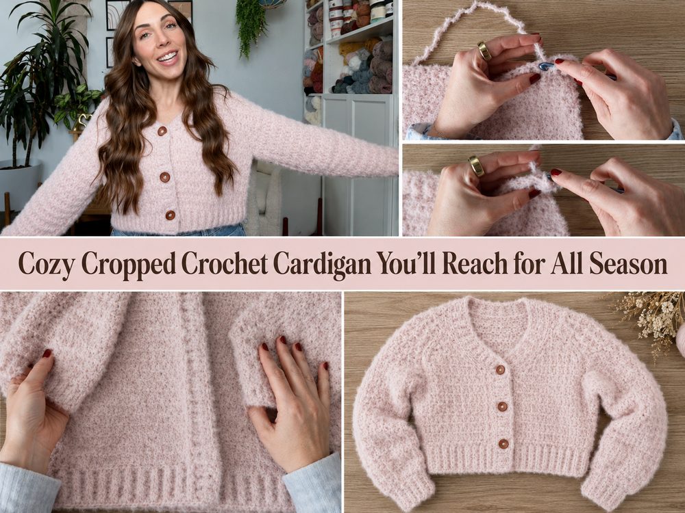 Cozy Cropped Crochet Cardigan You’ll Reach for All Season