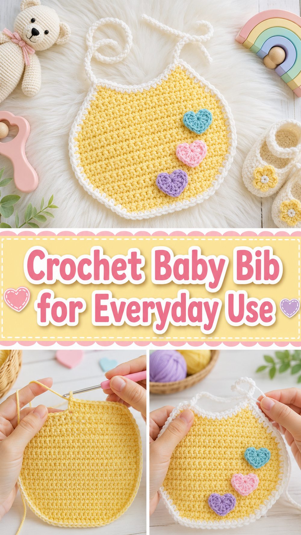 Crochet Baby Bib for Everyday Use