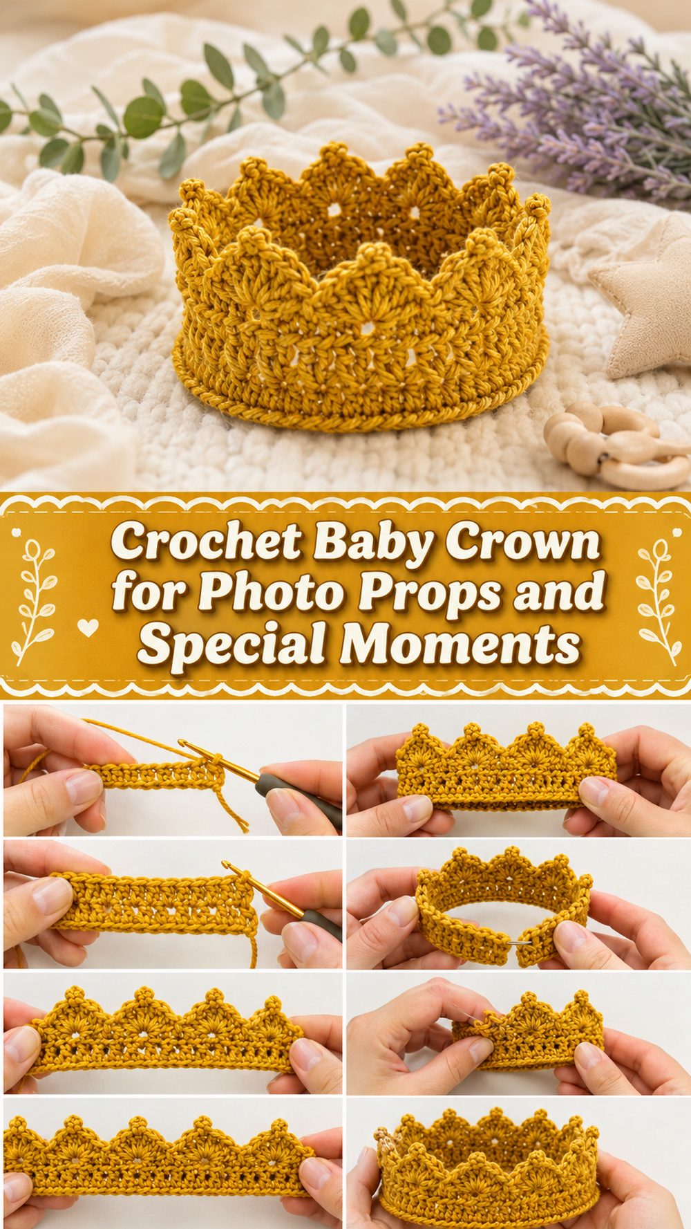 Crochet Baby Crown for Photo Props and Special Moments