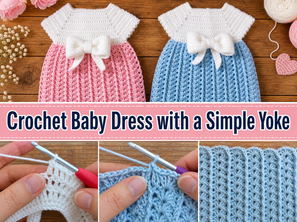Crochet Baby Dress with a Simple Yoke
