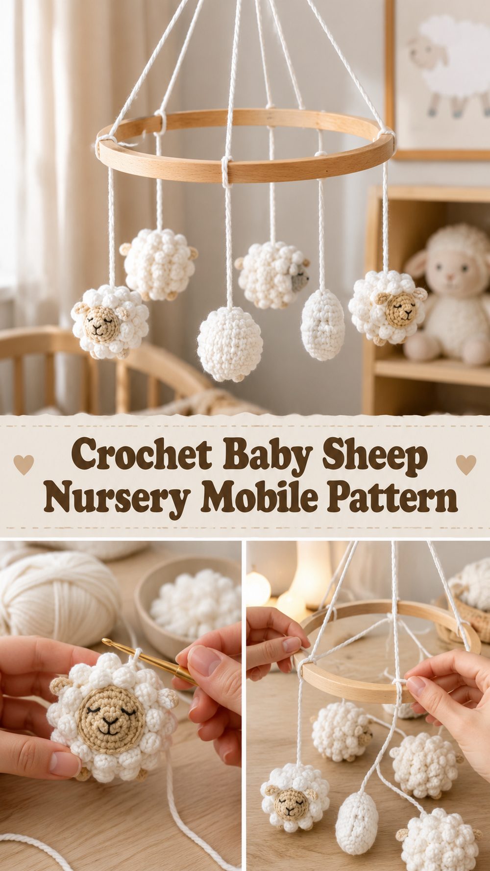 Crochet Baby Sheep Nursery Mobile Pattern