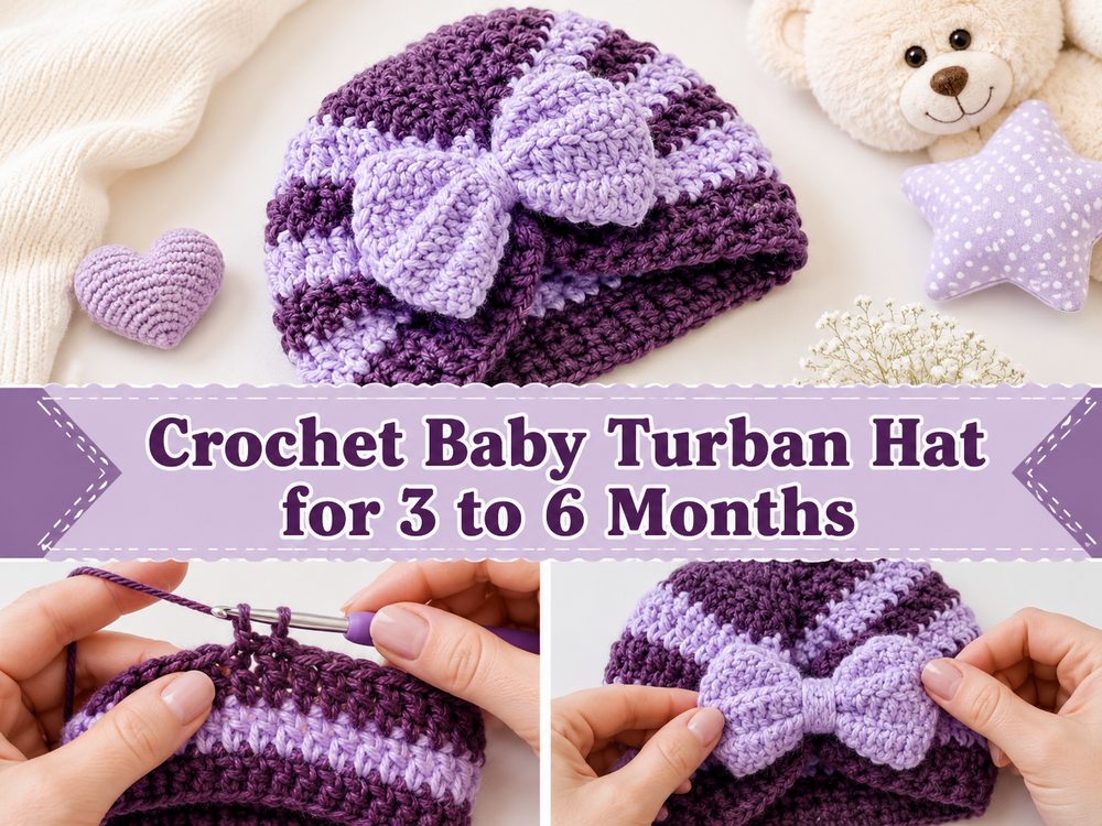 Crochet Baby Turban Hat for to Months s